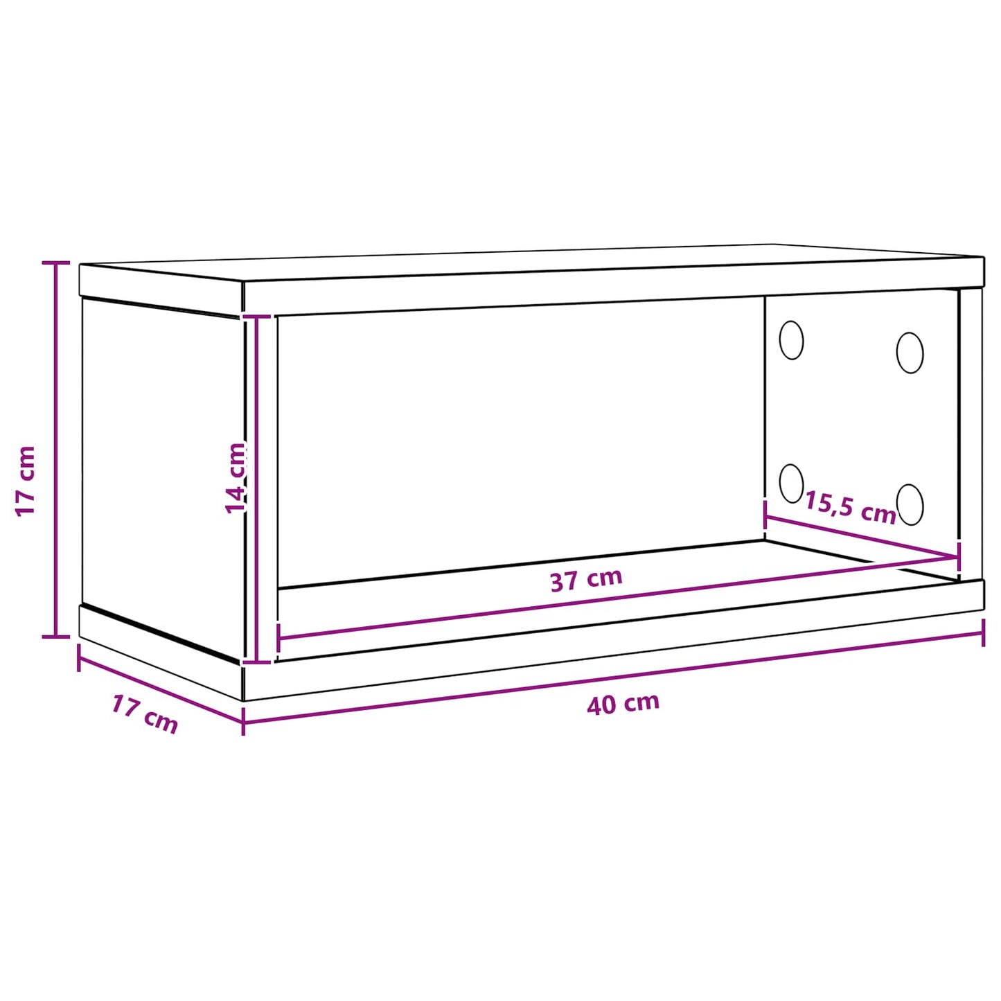 CD Opbevaringsrække Sonoma-eg 40 x 17 x 17 cm Konstrueret træ