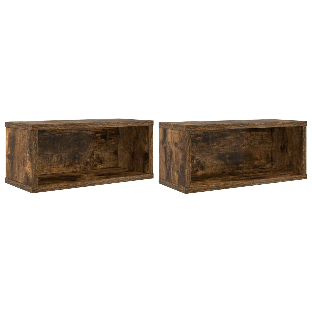 CD Opbevaringsrække 2 stk. Røget eg 40 x 17 x 17 cm