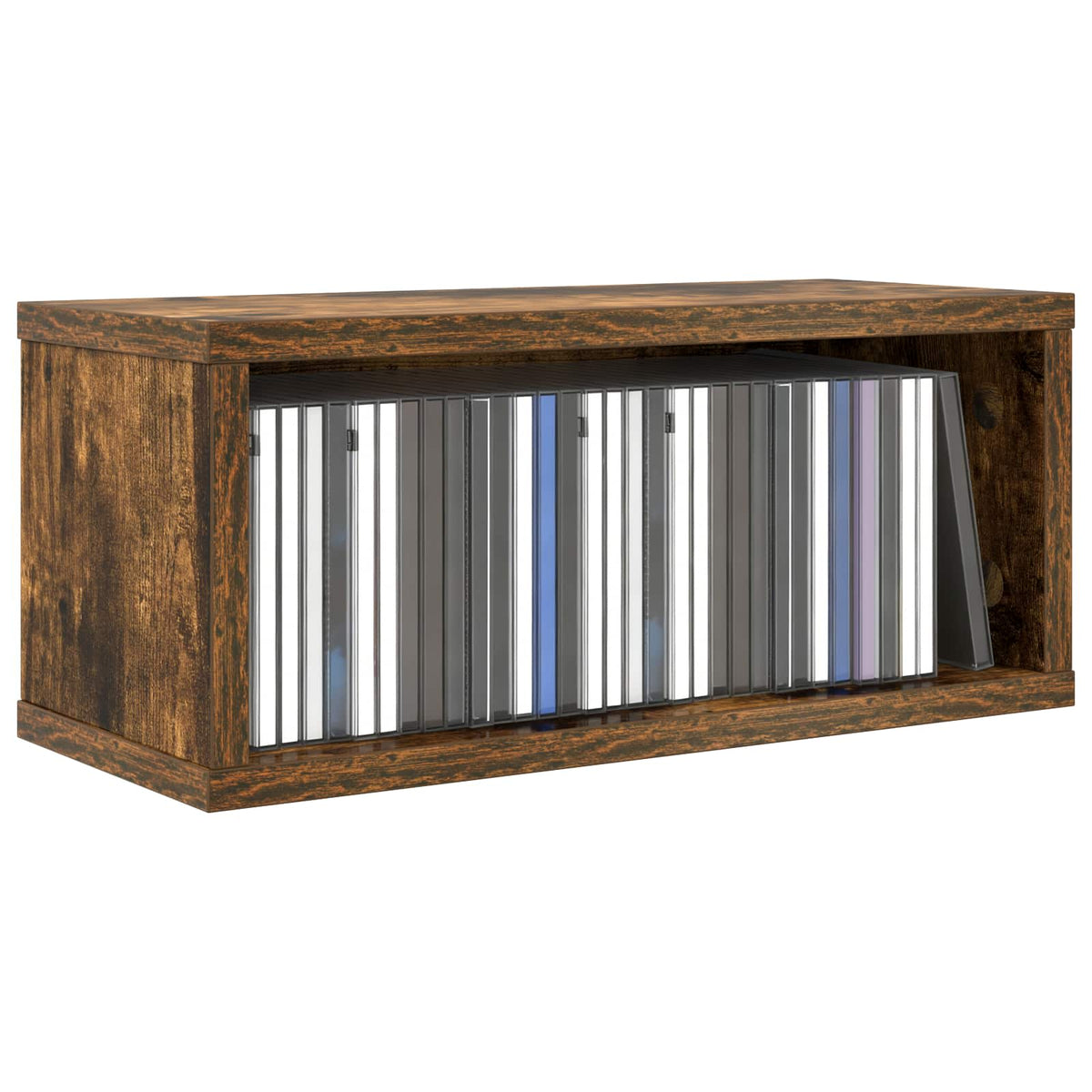 CD Opbevaringsrække 2 stk. Røget eg 40 x 17 x 17 cm