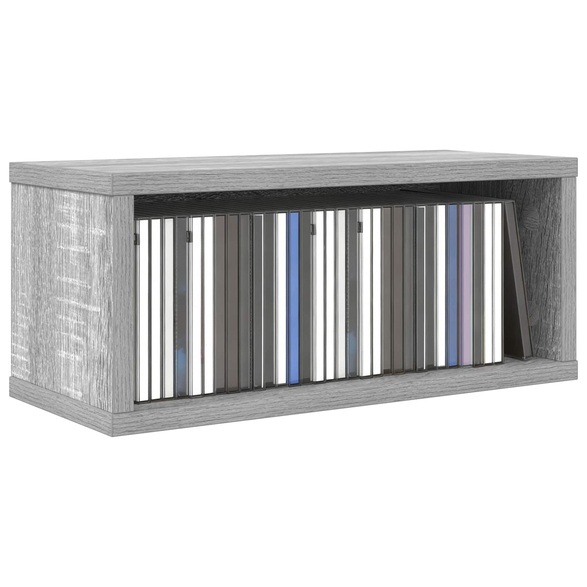 CD Opbevaringsrække 2 stk. Grå Sonoma 40 x 17 x 17 cm