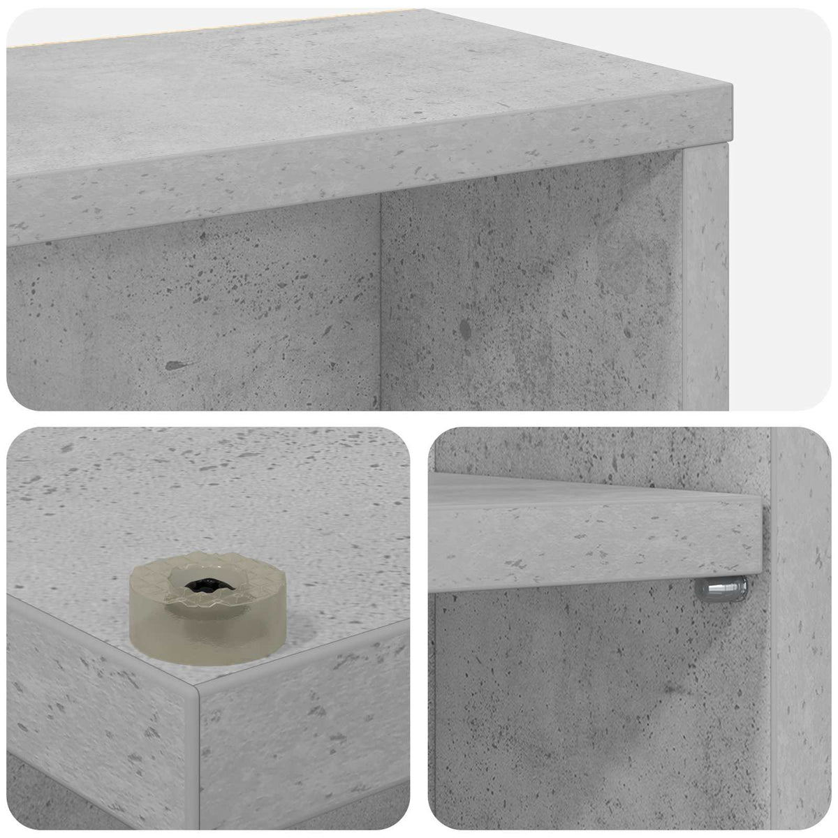 CD Skab Betongrå 60 x 17 x 92 cm Konstrueret træ