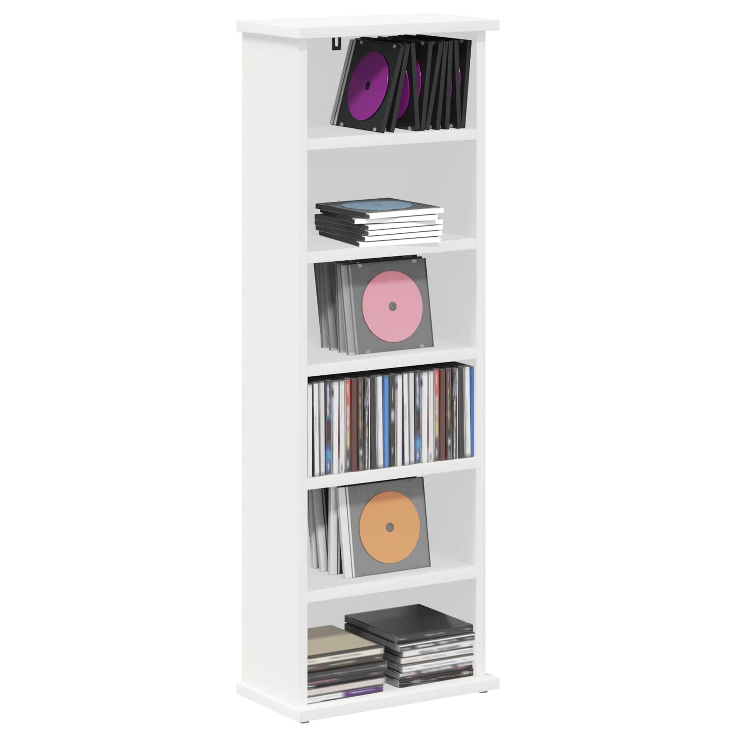 CD Skab Hvid 32 x 17 x 92 cm Konstrueret træ