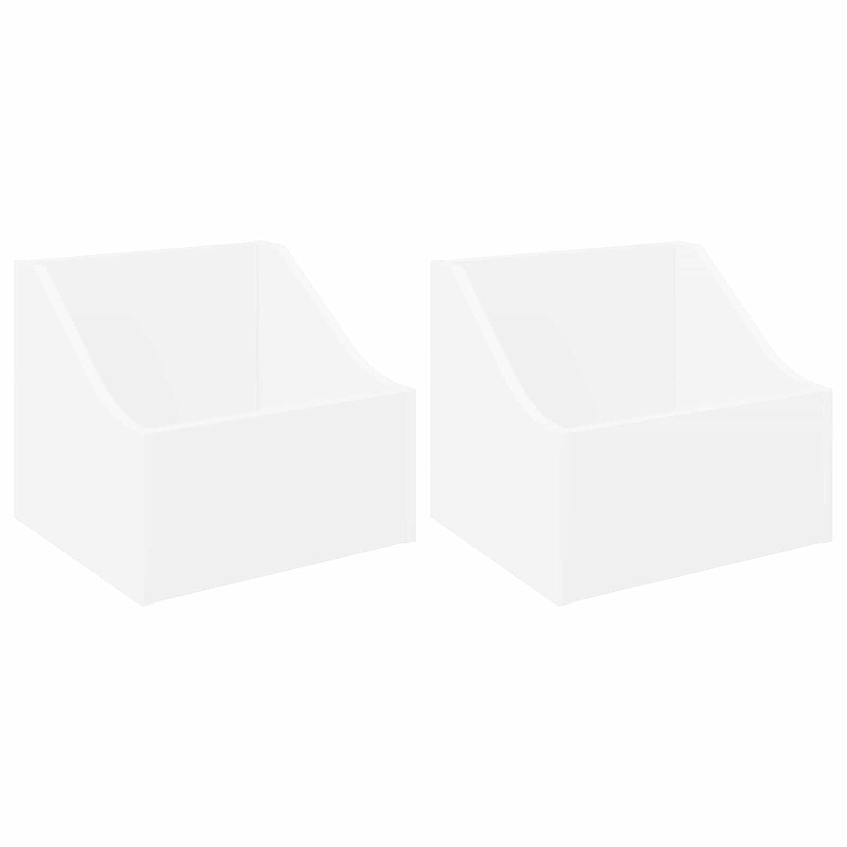 LP pladeæske 2 stk. Hvid 37 x 33 x 32 cm Konstrueret træ