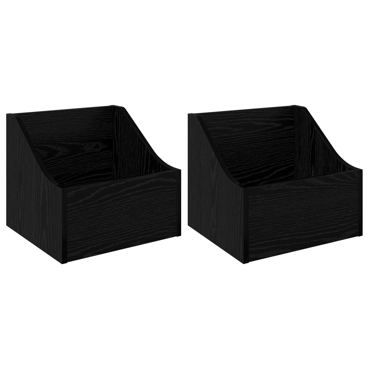 LP pladeæske 2 stk. Sort eg 37 x 33 x 32 cm Konstrueret træ