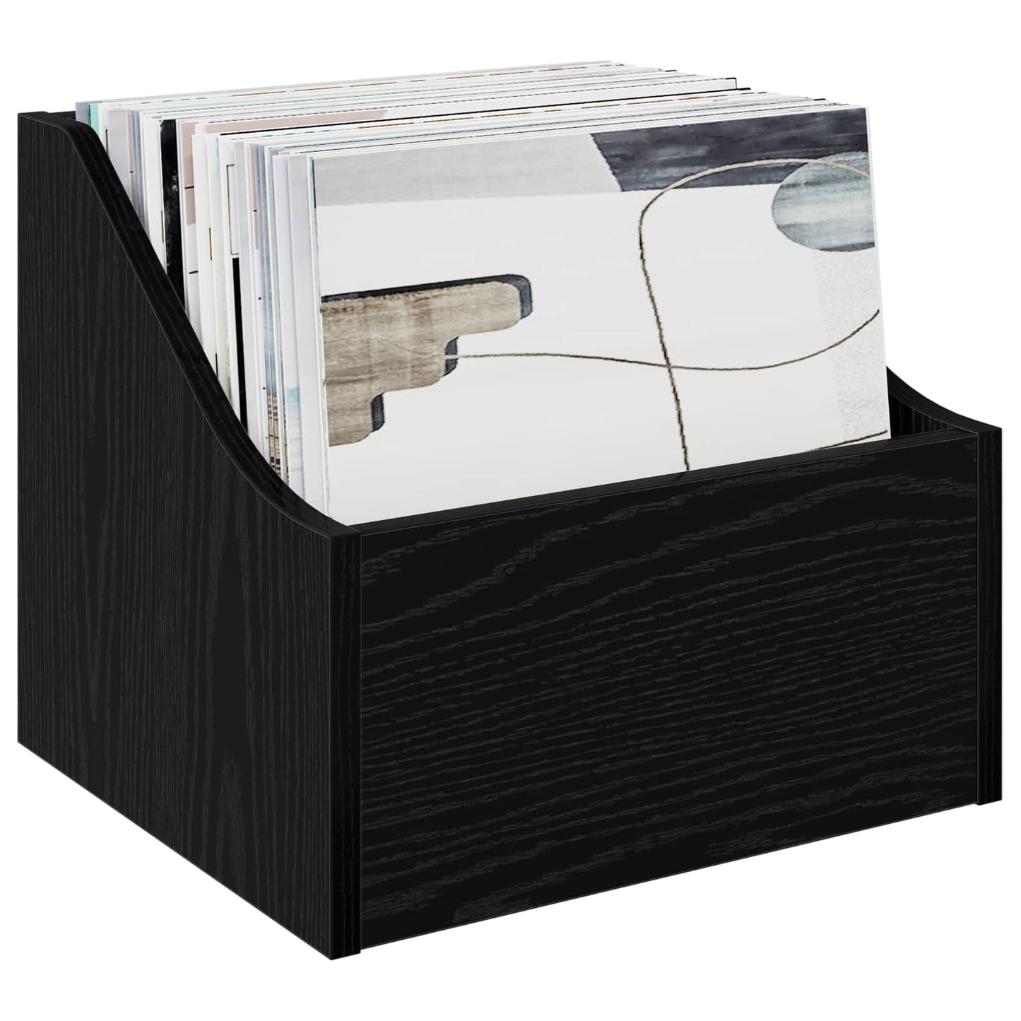 LP pladeæske 2 stk. Sort eg 37 x 33 x 32 cm Konstrueret træ