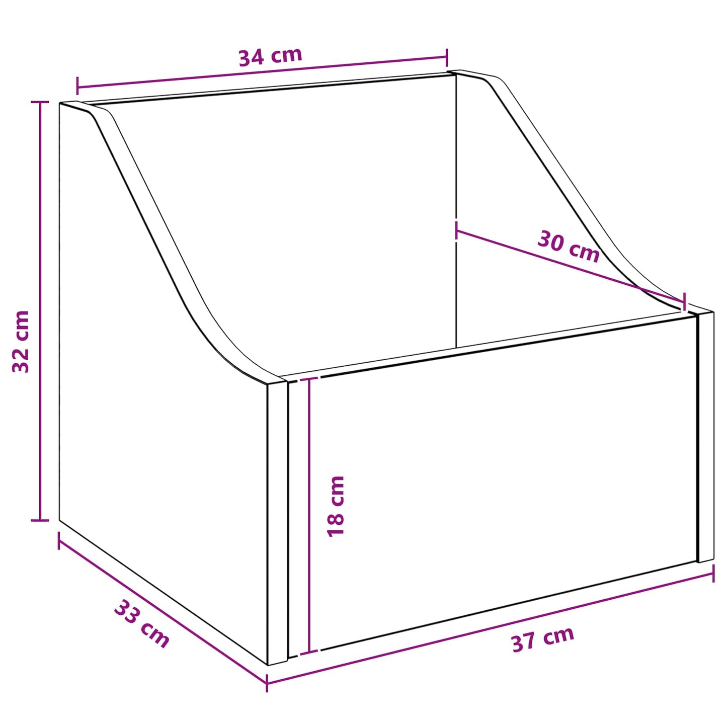LP pladeæske Sonoma-eg 37 x 33 x 32 cm Konstrueret træ