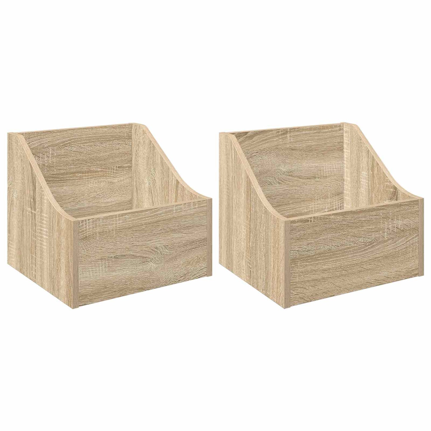 LP pladeæske 2 stk. Sonoma-eg 37 x 33 x 32 cm Konstrueret træ