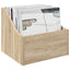 LP pladeæske 2 stk. Sonoma-eg 37 x 33 x 32 cm Konstrueret træ