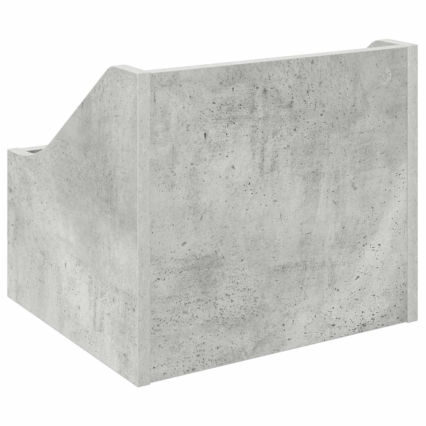 LP pladeæske Betongrå 37 x 33 x 32 cm Konstrueret træ
