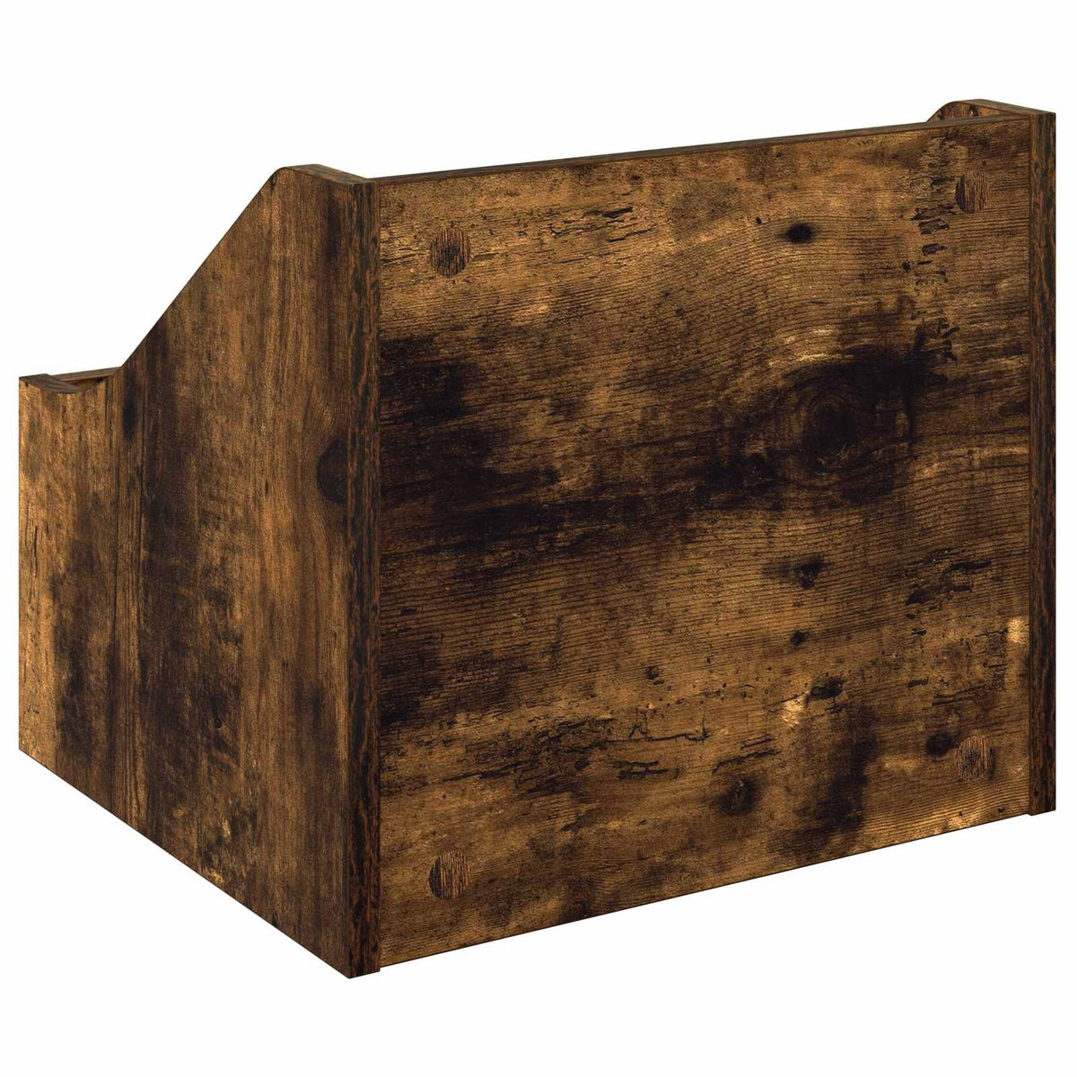 LP pladeæske Røget eg 37 x 33 x 32 cm Konstrueret træ