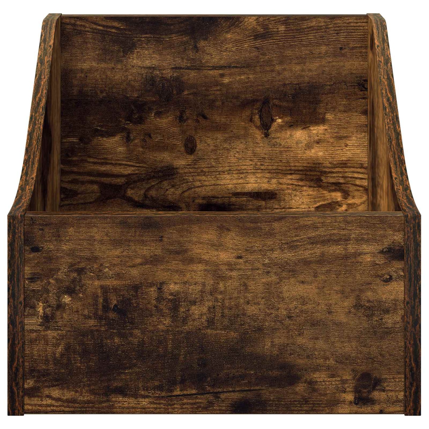 LP pladeæske Røget eg 37 x 33 x 32 cm Konstrueret træ