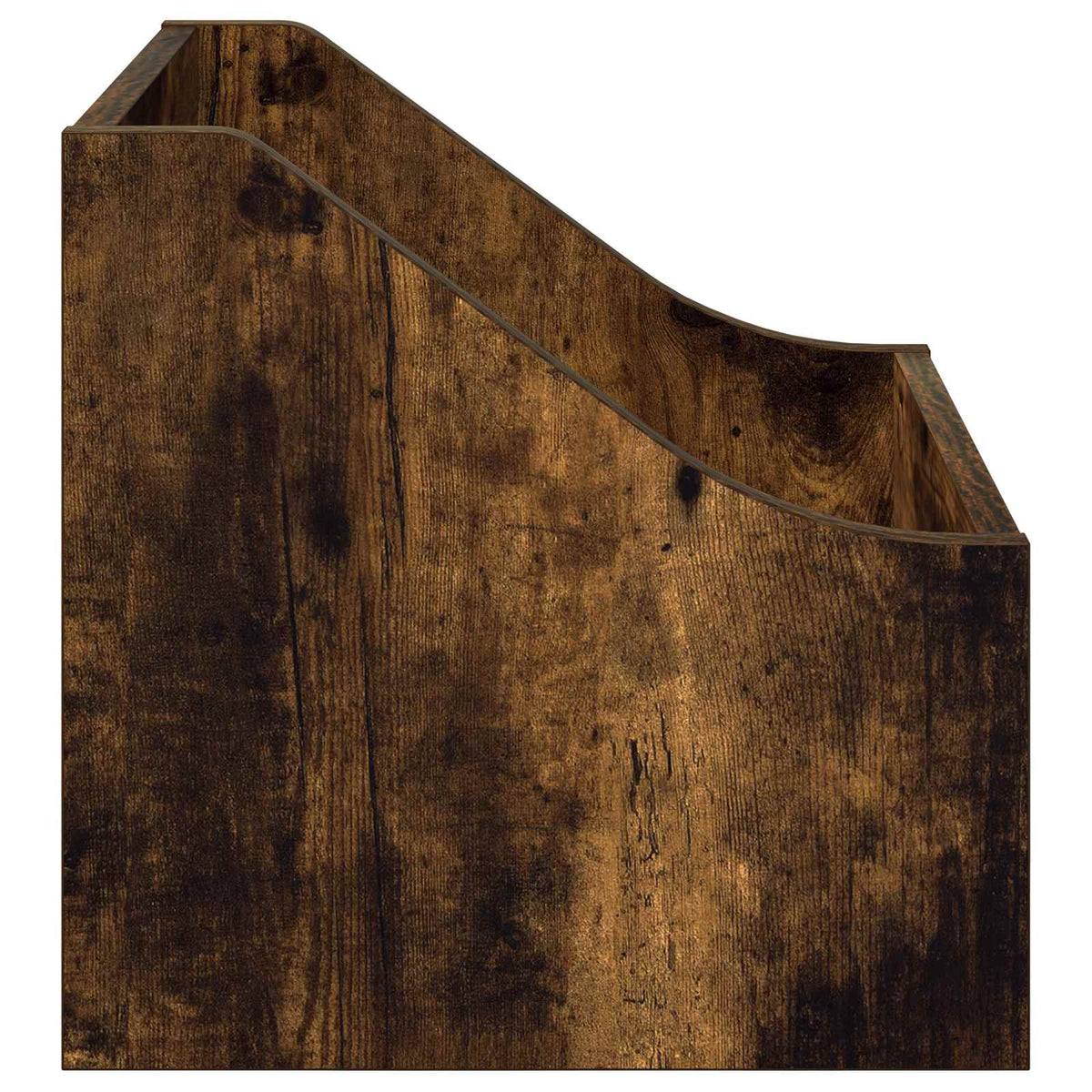 LP pladeæske Røget eg 37 x 33 x 32 cm Konstrueret træ