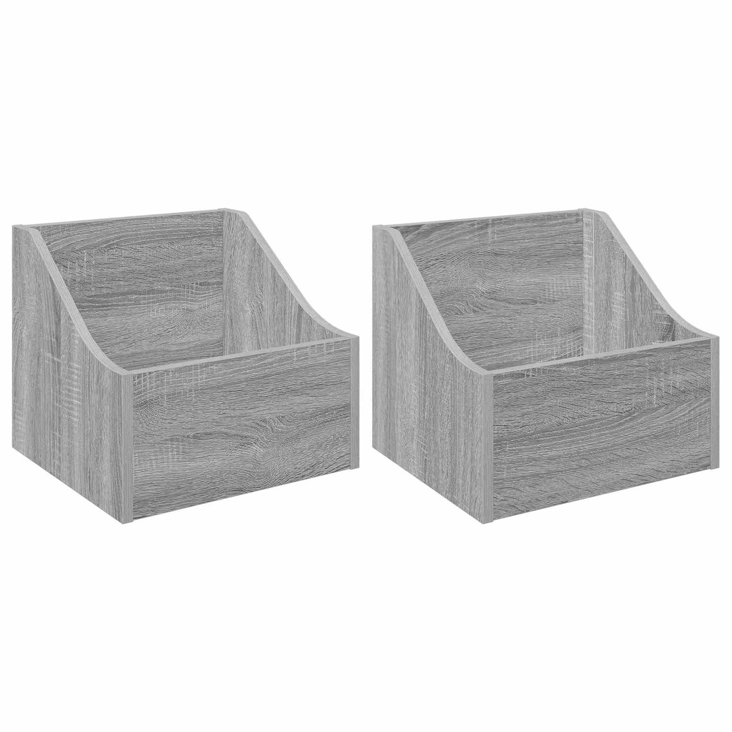 LP pladeæske 2 stk. Grå Sonoma 37 x 33 x 32 cm Konstrueret træ