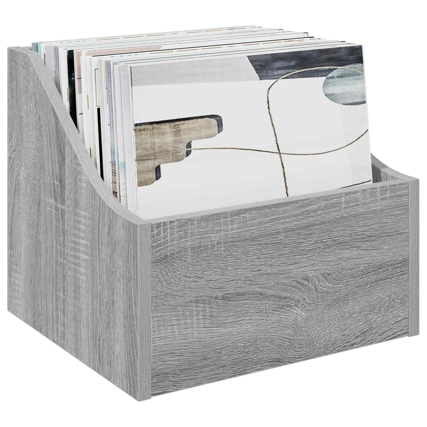 LP pladeæske 2 stk. Grå Sonoma 37 x 33 x 32 cm Konstrueret træ