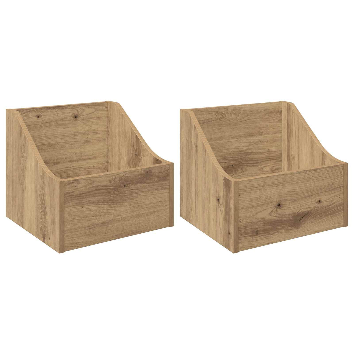 LP pladeæske 2 stk. Artisan-eg 37 x 33 x 32 cm Konstrueret træ