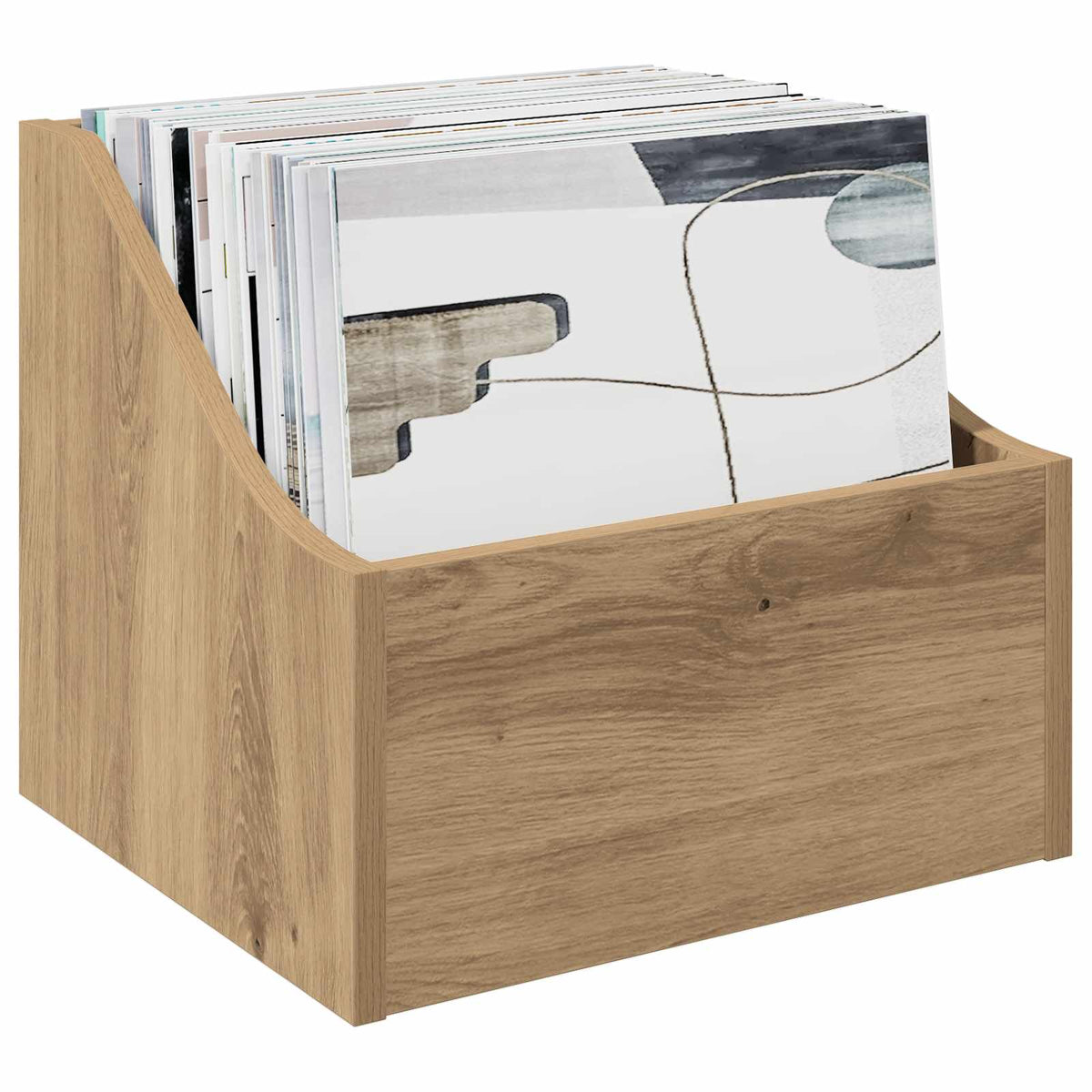LP pladeæske 2 stk. Artisan-eg 37 x 33 x 32 cm Konstrueret træ