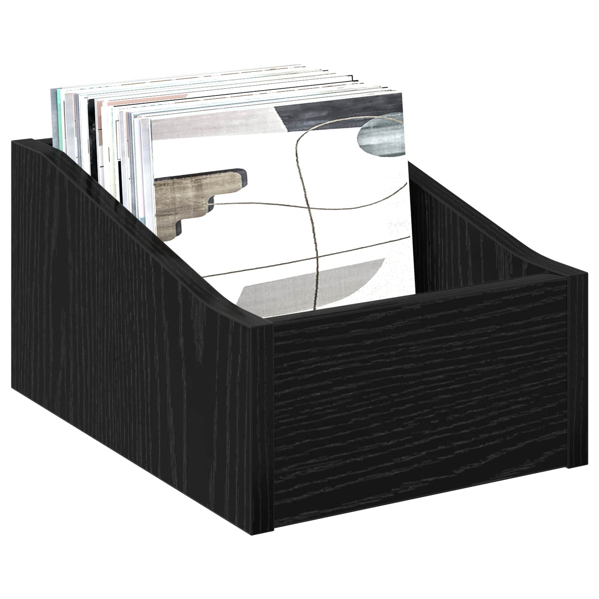 LP pladeæske Sort eg 23 x 33 x 16 cm Konstrueret træ