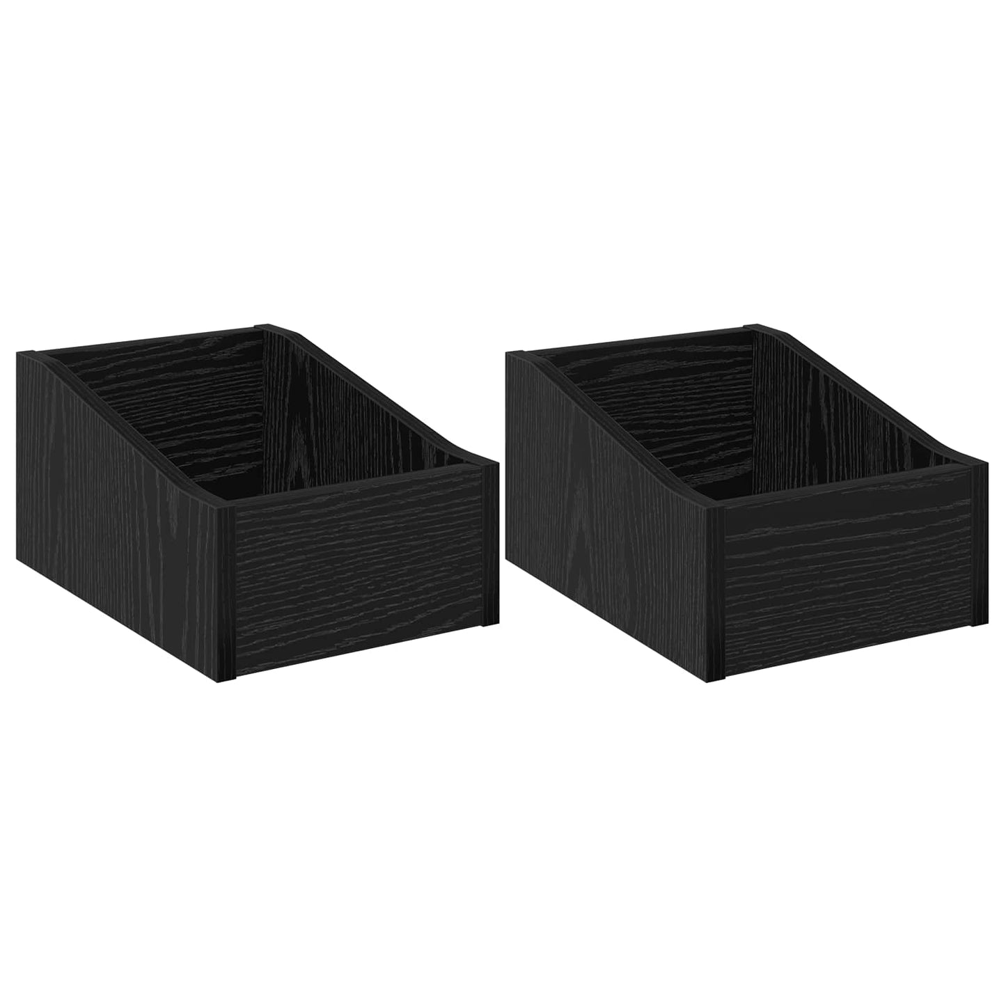 LP pladeæske 2 stk. Sort eg 23 x 33 x 16 cm Konstrueret træ
