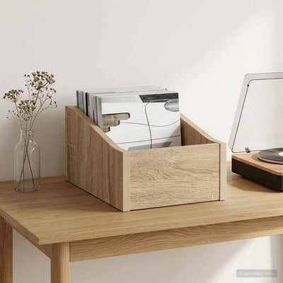 LP pladeæske Sonoma-eg 23 x 33 x 16 cm Konstrueret træ