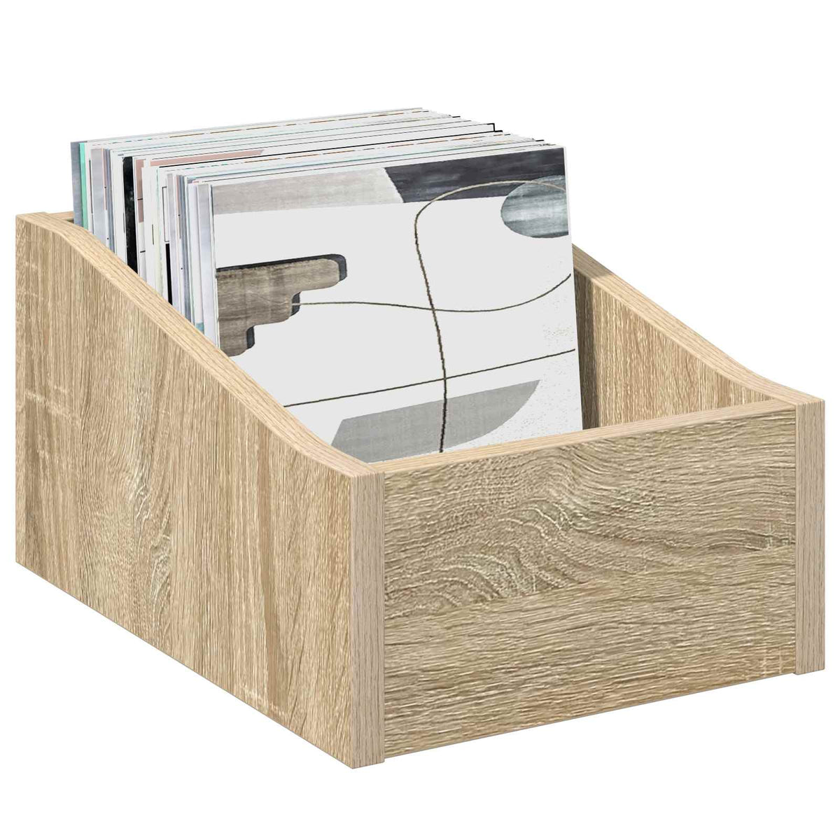 LP pladeæske Sonoma-eg 23 x 33 x 16 cm Konstrueret træ