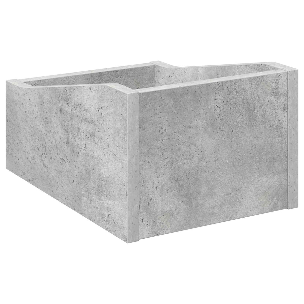 LP pladeæske Betongrå 23 x 33 x 16 cm Konstrueret træ