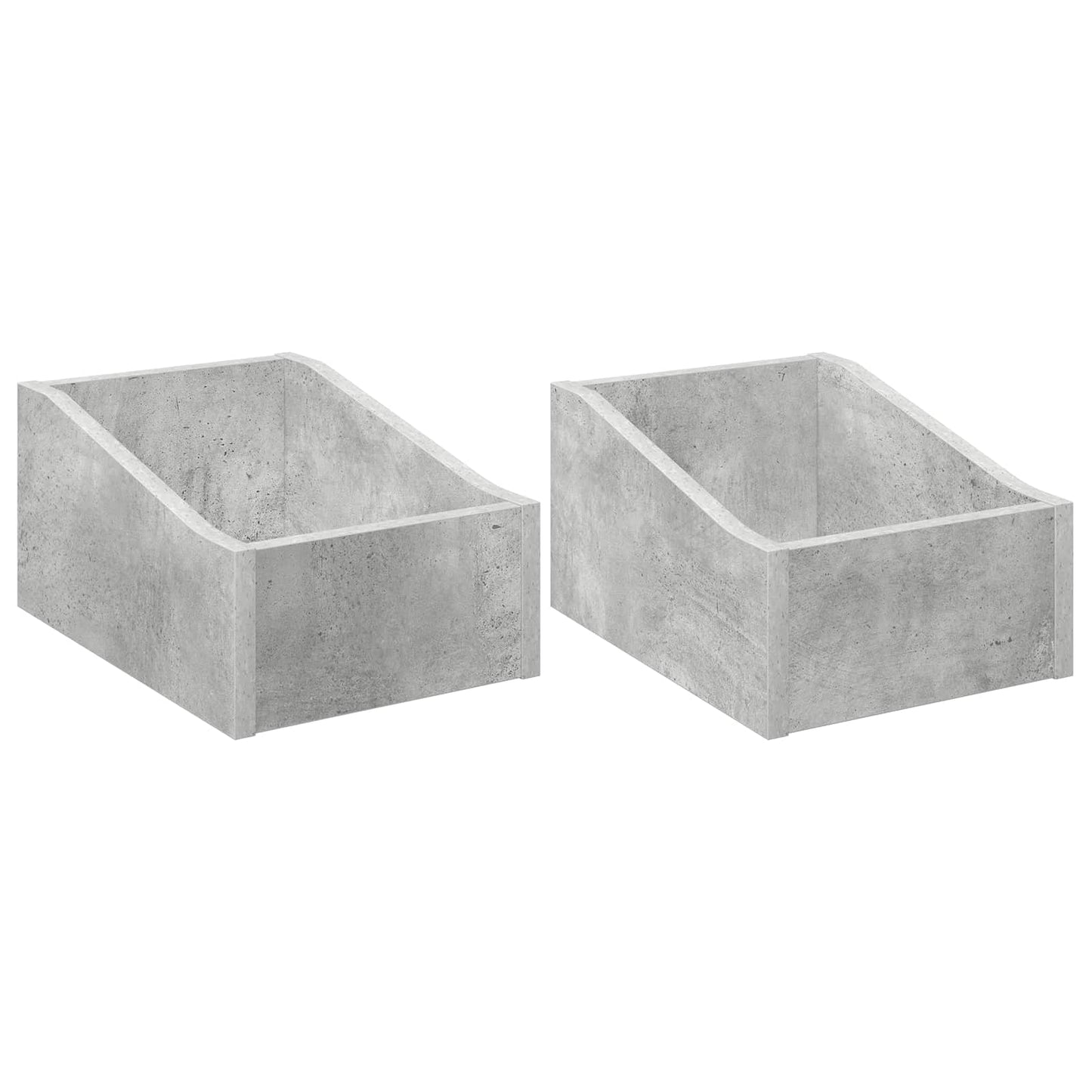 LP pladeæske 2 stk. Betongrå 23 x 33 x 16 cm Konstrueret træ