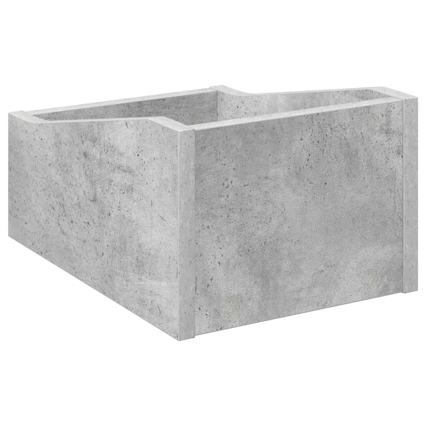LP pladeæske 2 stk. Betongrå 23 x 33 x 16 cm Konstrueret træ