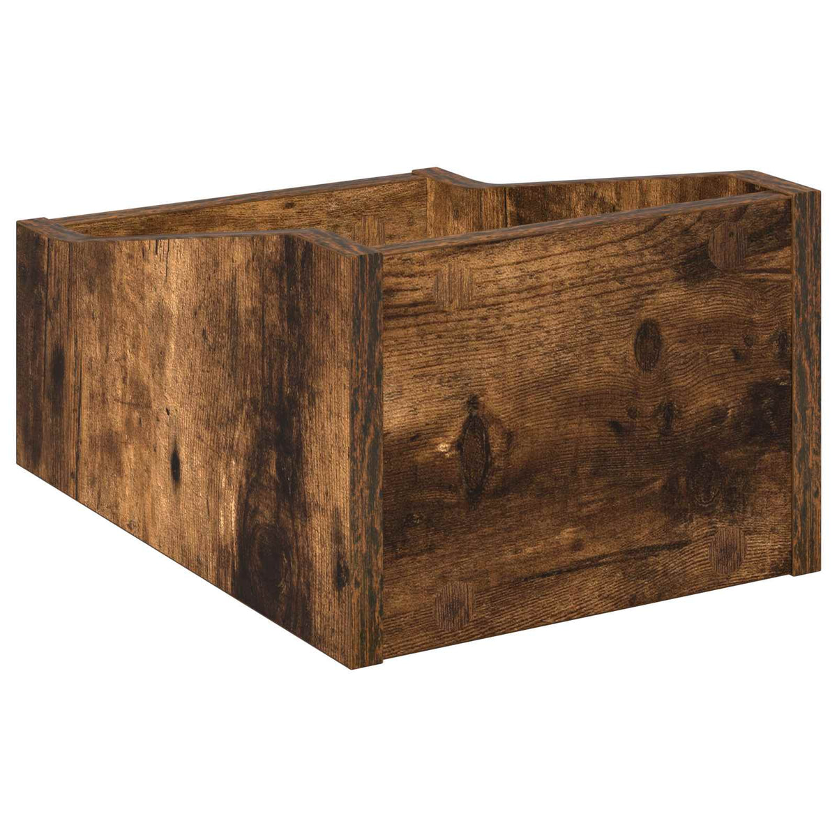 LP pladeæske Røget eg 23 x 33 x 16 cm Konstrueret træ