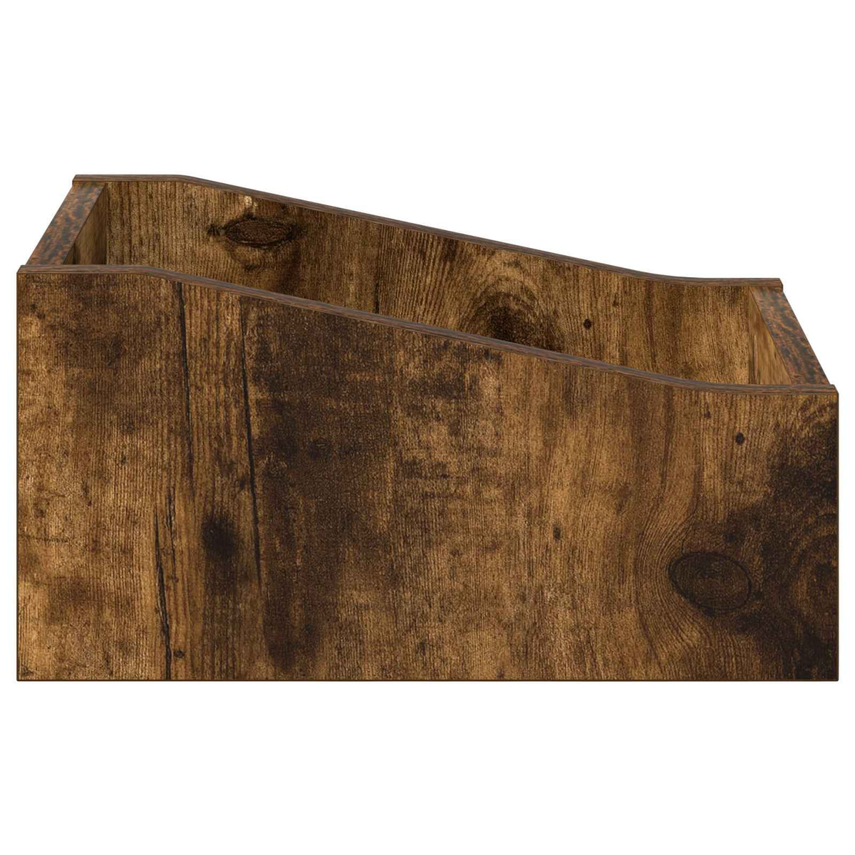 LP pladeæske Røget eg 23 x 33 x 16 cm Konstrueret træ