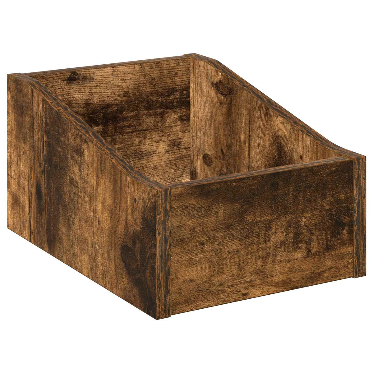 LP pladeæske 2 stk. Røget eg 23 x 33 x 16 cm Konstrueret træ