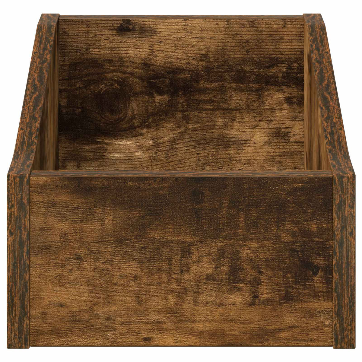 LP pladeæske 2 stk. Røget eg 23 x 33 x 16 cm Konstrueret træ