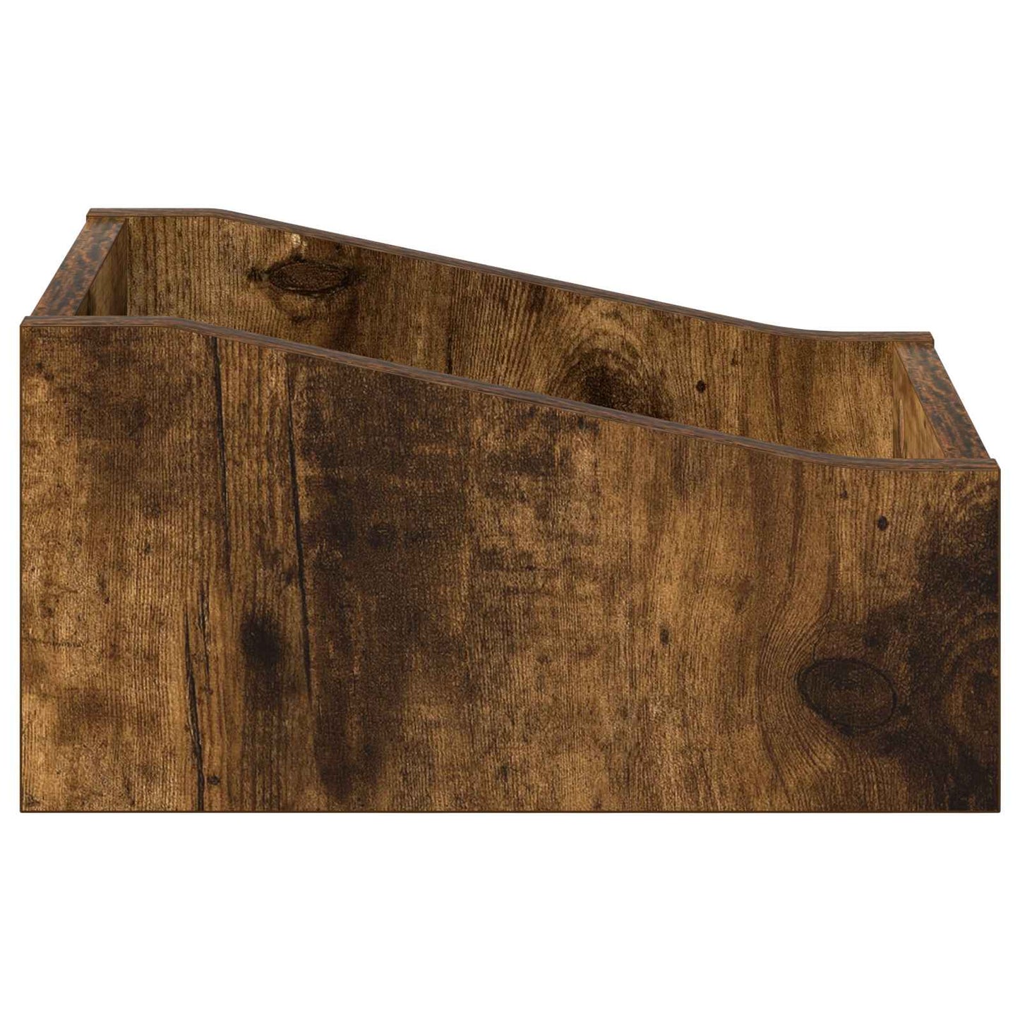 LP pladeæske 2 stk. Røget eg 23 x 33 x 16 cm Konstrueret træ