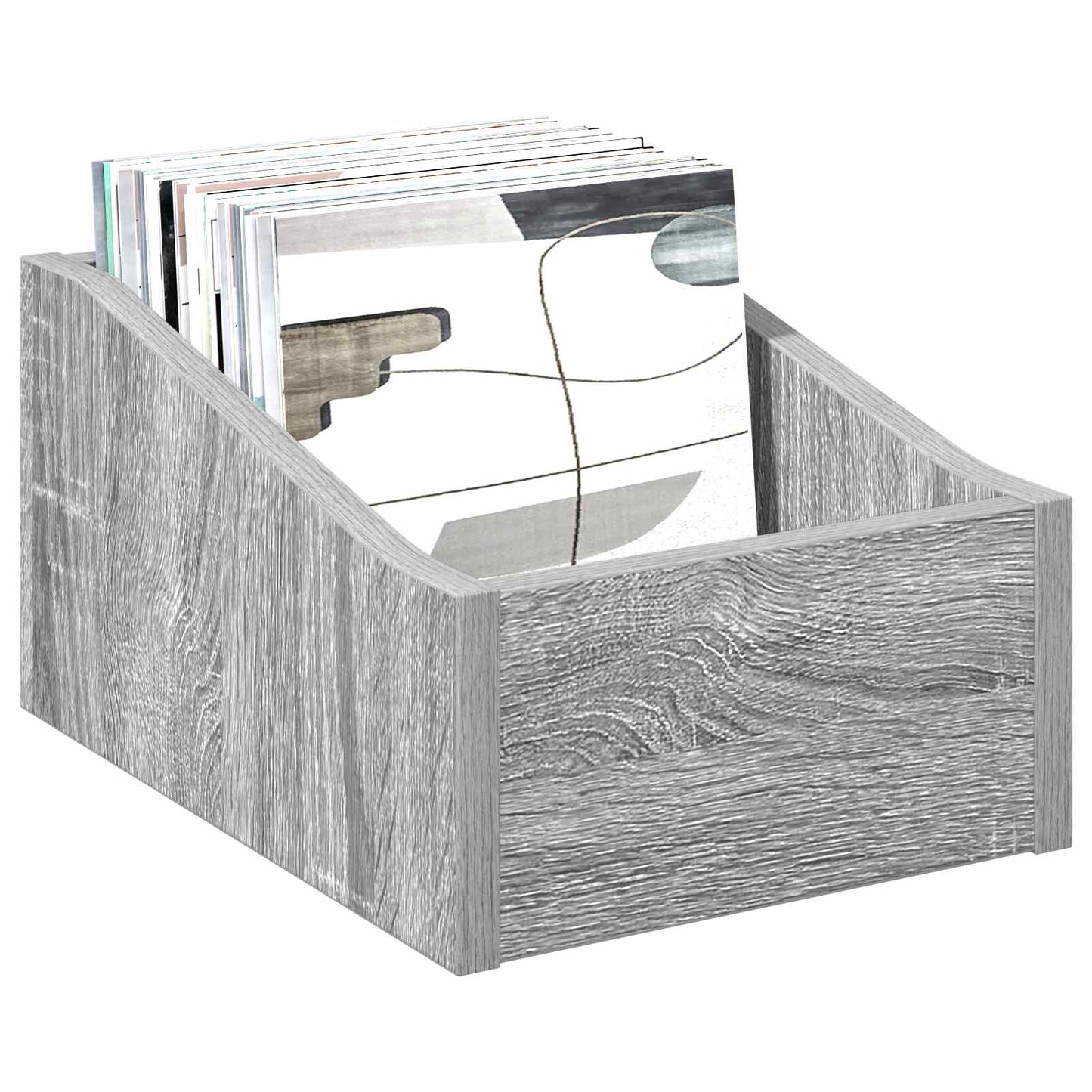 LP pladeæske 2 stk. Grå Sonoma 23 x 33 x 16 cm Konstrueret træ