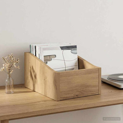LP pladeæske Artisan-eg 23 x 33 x 16 cm Konstrueret træ