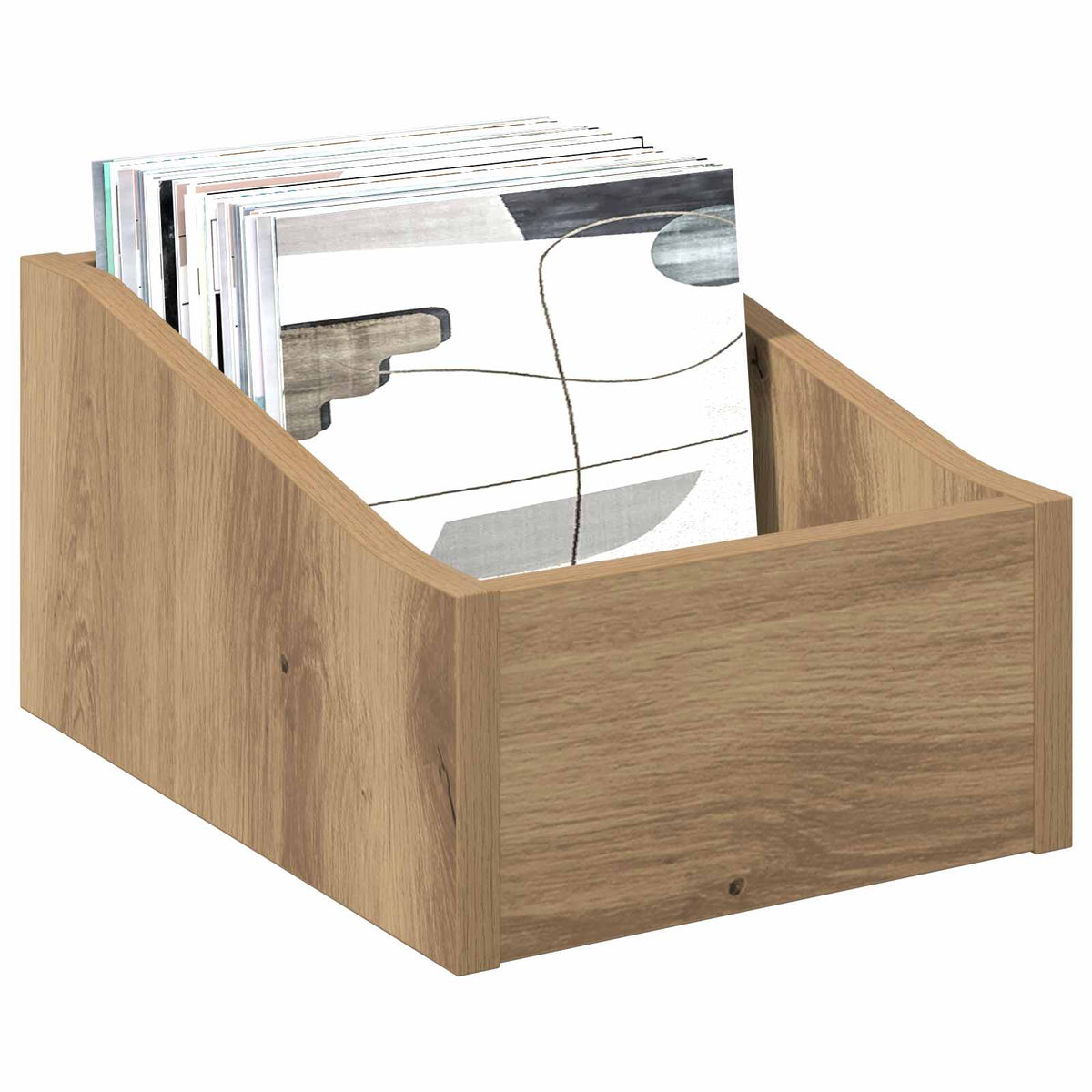 LP pladeæske Artisan-eg 23 x 33 x 16 cm Konstrueret træ