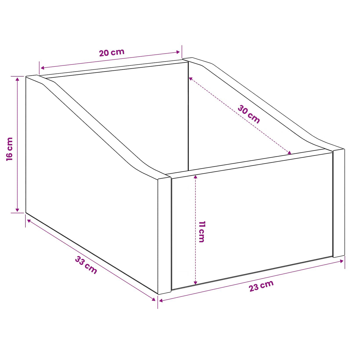 LP pladeæske Artisan-eg 23 x 33 x 16 cm Konstrueret træ