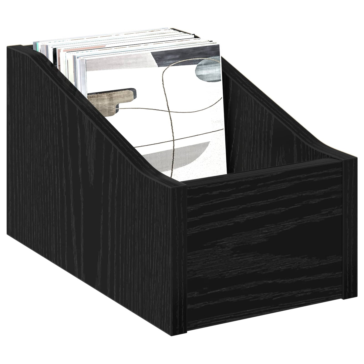 LP pladeæske 2 stk. Sort eg 18 x 32 x 18 cm Konstrueret træ