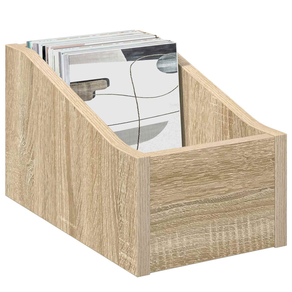 LP pladeæske Sonoma-eg 18 x 32 x 18 cm Konstrueret træ