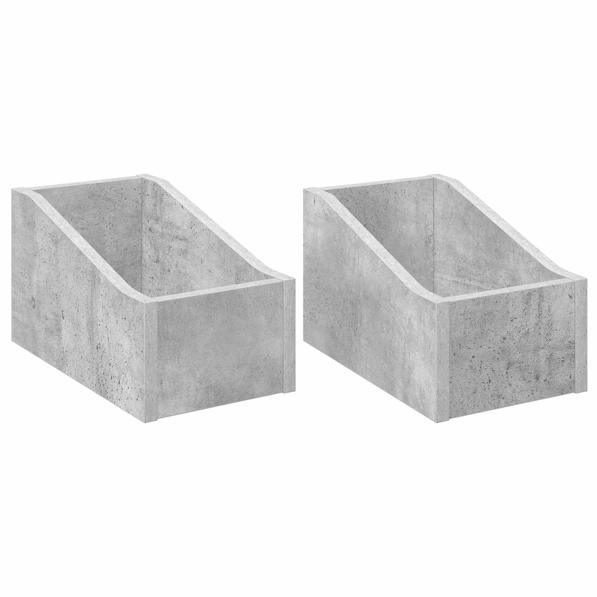 LP pladeæske 2 stk. Betongrå 18 x 32 x 18 cm Konstrueret træ
