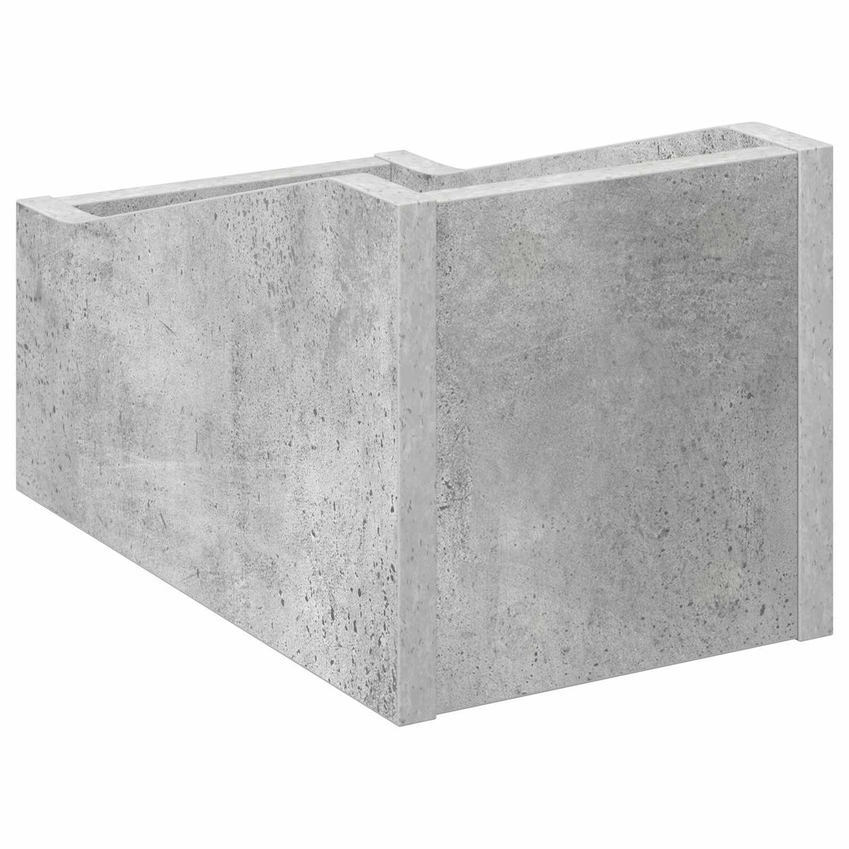 LP pladeæske 2 stk. Betongrå 18 x 32 x 18 cm Konstrueret træ