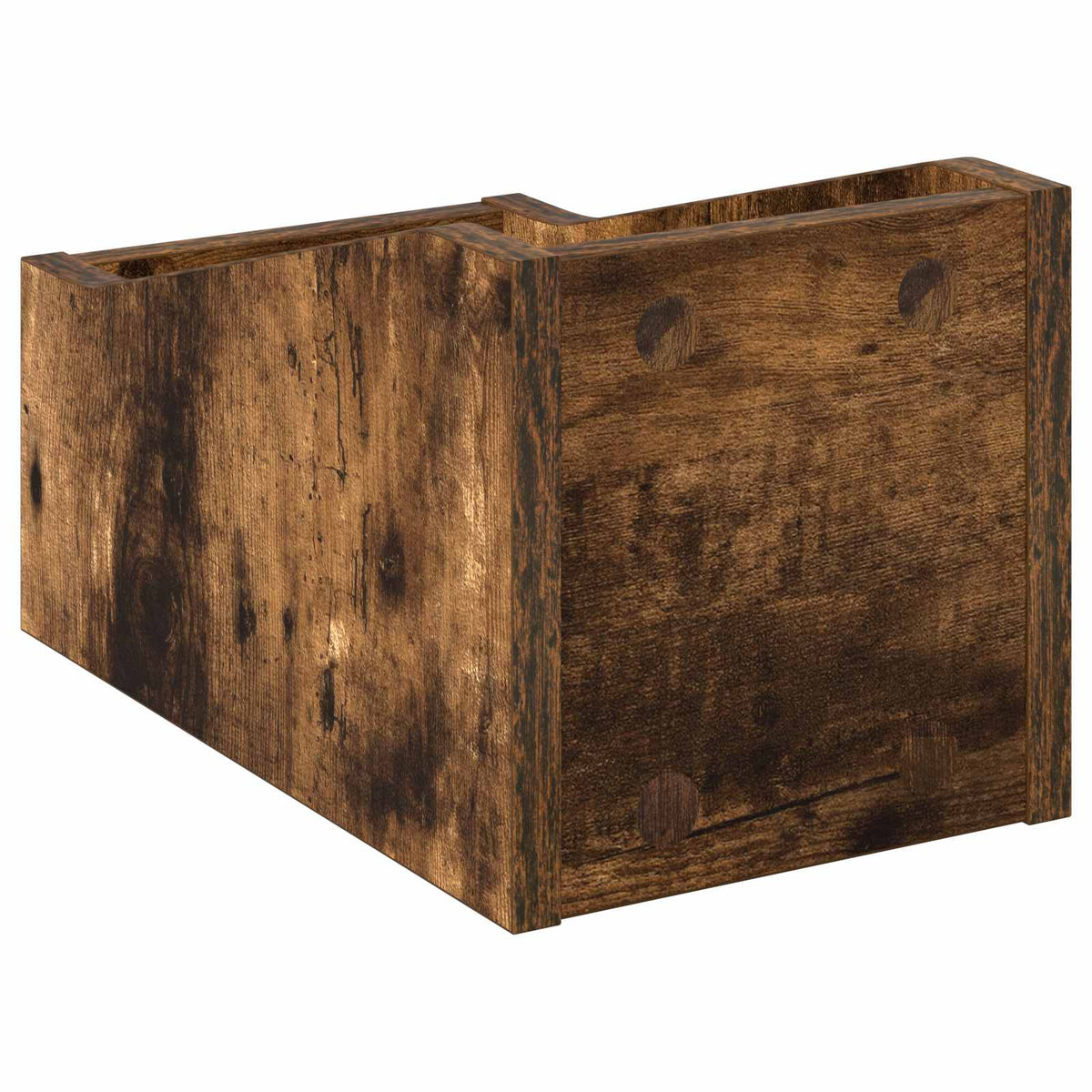 LP pladeæske Røget eg 18 x 32 x 18 cm Konstrueret træ