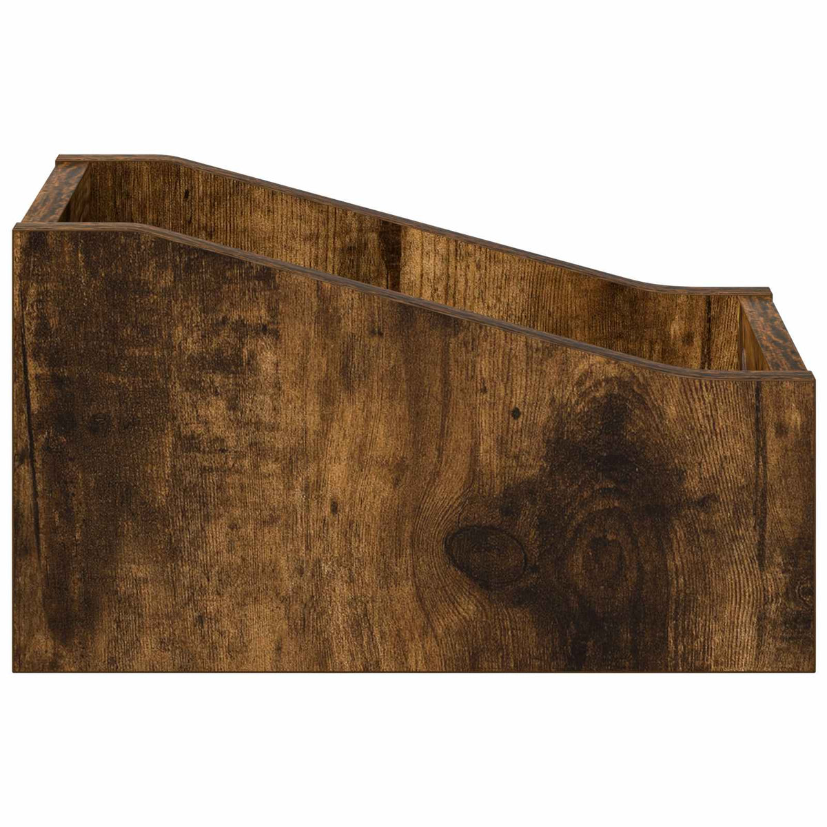 LP pladeæske Røget eg 18 x 32 x 18 cm Konstrueret træ