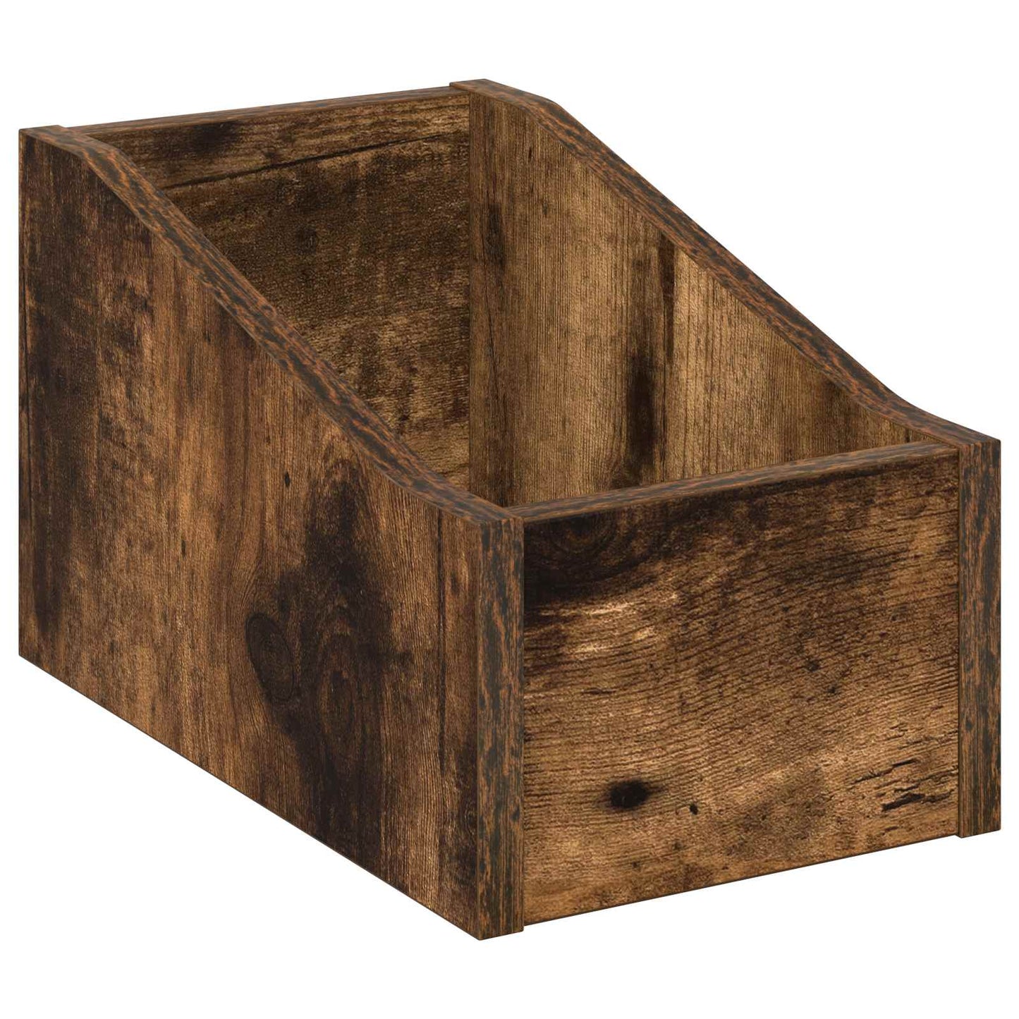 LP pladeæske 2 stk. Røget eg 18 x 32 x 18 cm Konstrueret træ