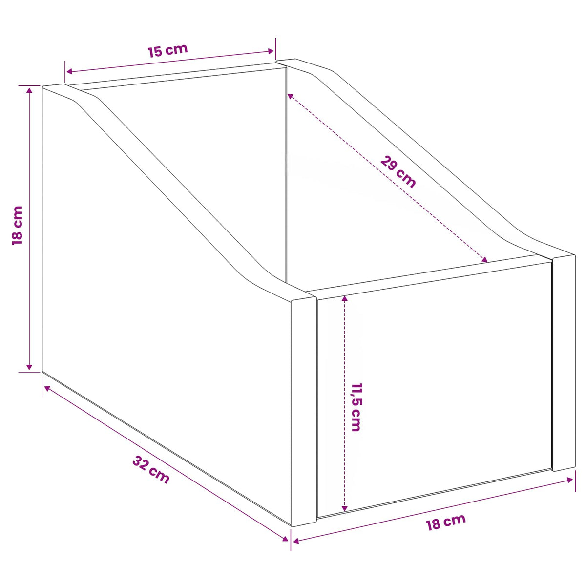 LP pladeæske 2 stk. Røget eg 18 x 32 x 18 cm Konstrueret træ