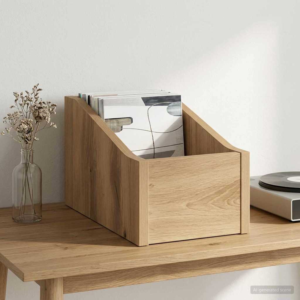LP pladeæske Artisan-eg 18 x 32 x 18 cm Konstrueret træ
