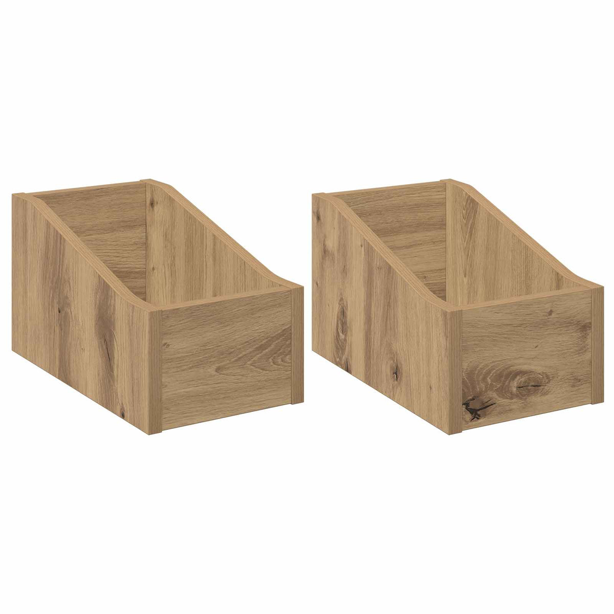 LP pladeæske 2 stk. Artisan-eg 18 x 32 x 18 cm Konstrueret træ