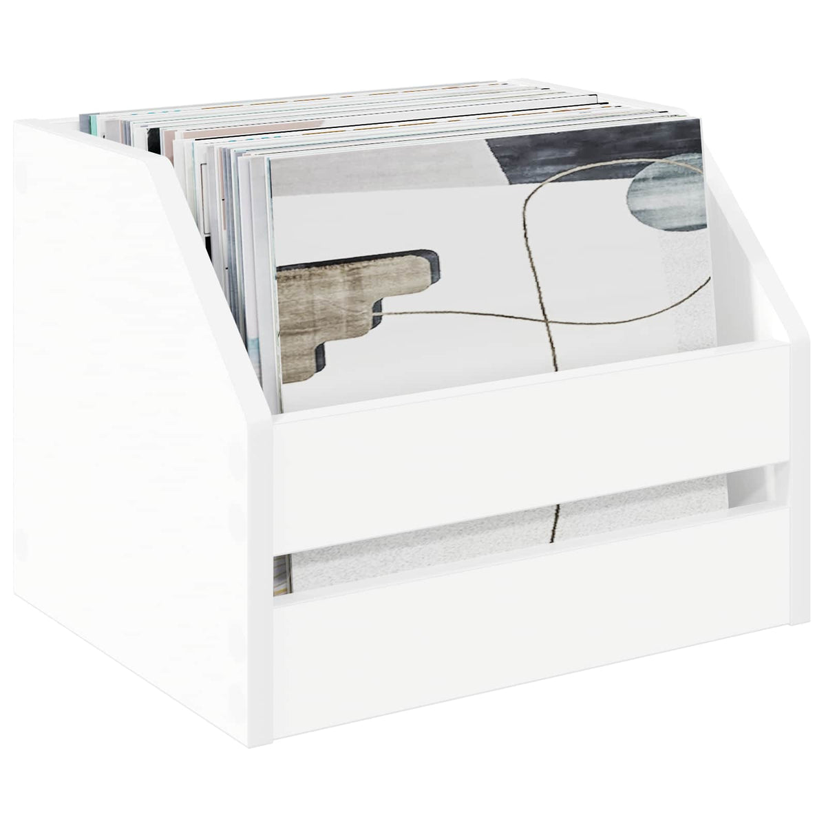 Vinylalbum kasse 2 stk. Hvid 38 x 30 x 29 cm Konstrueret træ