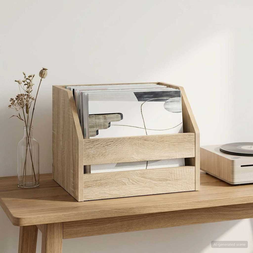 Vinylalbum kasse Sonoma-eg 38 x 30 x 29 cm Konstrueret træ