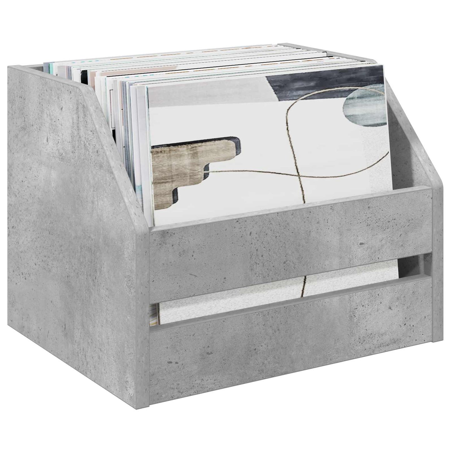 Vinylalbum kasse 2 stk. Betongrå 38 x 30 x 29 cm