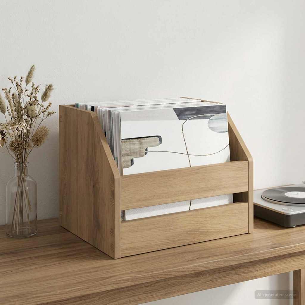 Vinylalbum kasse Artisan-eg 38 x 30 x 29 cm Konstrueret træ